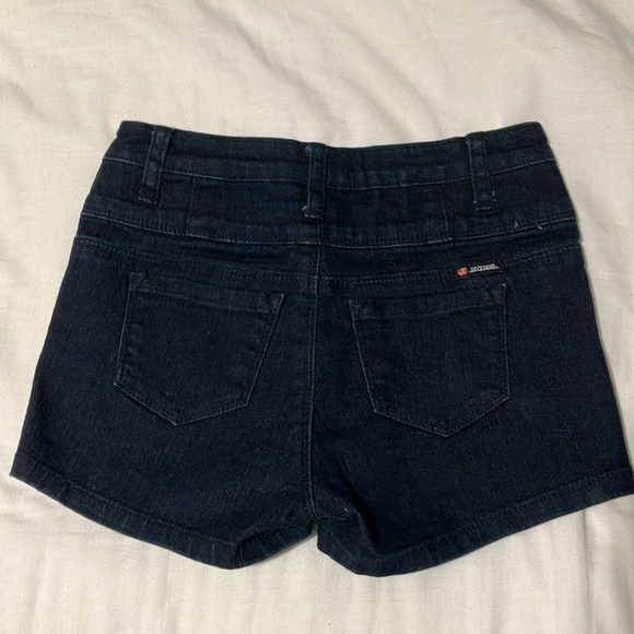 Dark blue denim button up shorts by Scissors - kids size 12 - Picture 2 of 4